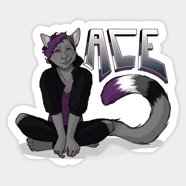 Ace Cat Sticker by Felix Quinlan